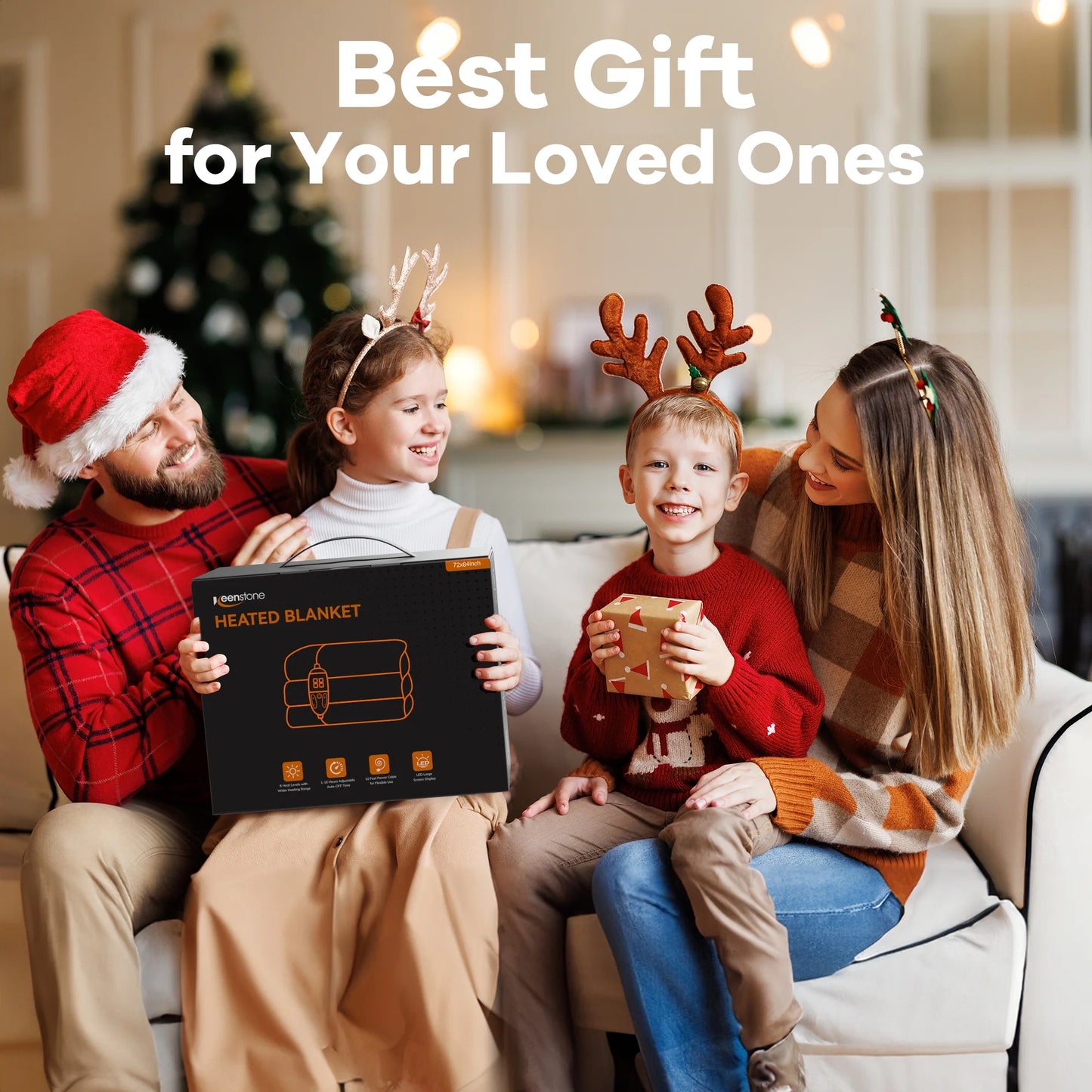 Double-Sided Flannel Electric Heated Blanket Twin, 62"X84" Machine Washable Fast Heating Blanket for Office Bedroom Livingroom - Blue