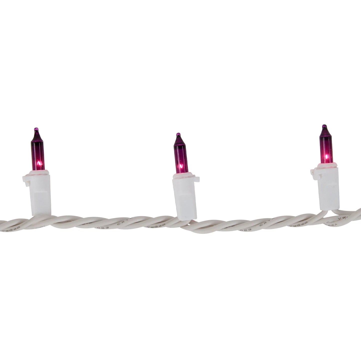 Mini Incandescent Christmas Lights - Purple - 10' White Wire - 50Ct