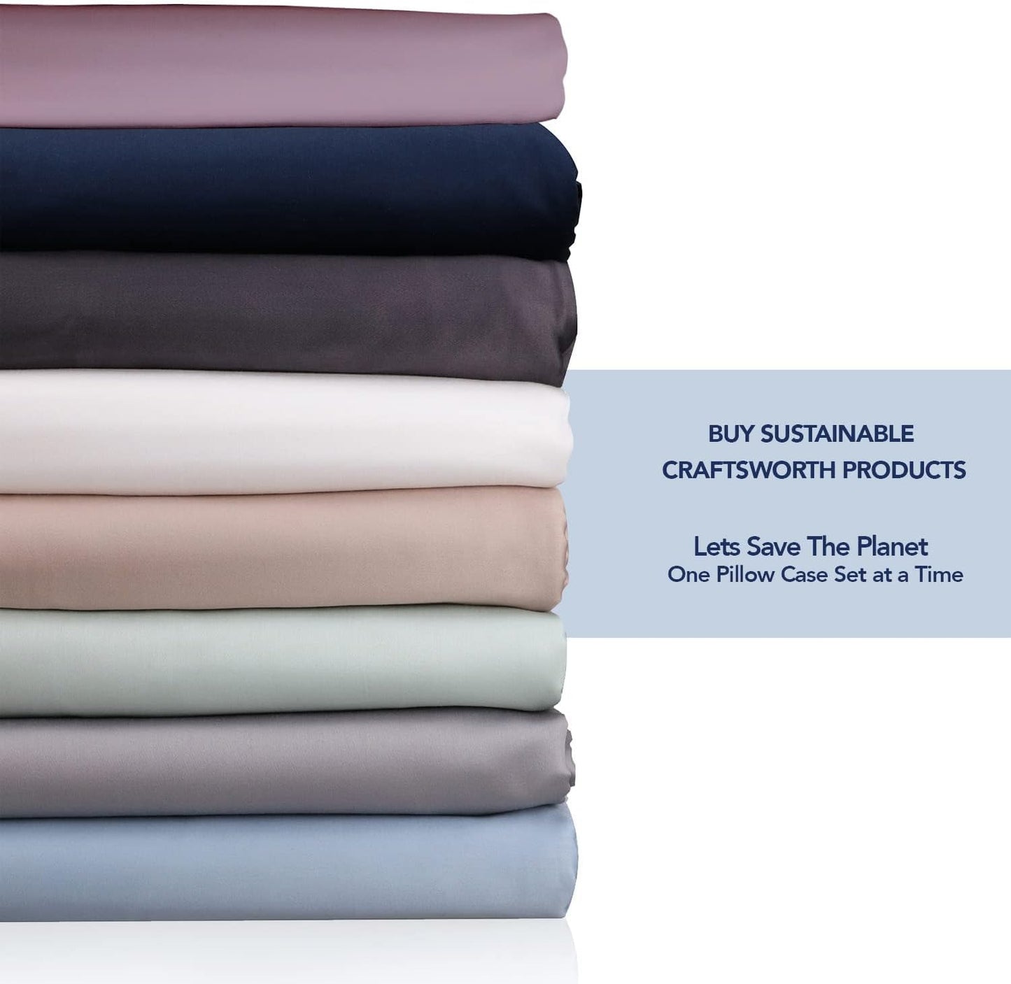 CRAFTSWORTH 100% Organic Cotton Sheets Twin 3 Piece Set Beige Extra Deep Pocket Sheet Sets Flat Sheet Fitted Sheet Pillowcase Better than Percale Hotel Luxury Quality Sheet GOTS Certified