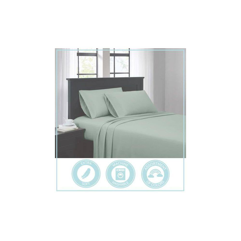 Black 3-Piece Solid 180 Thread Count Microfiber Twin Sheet Set