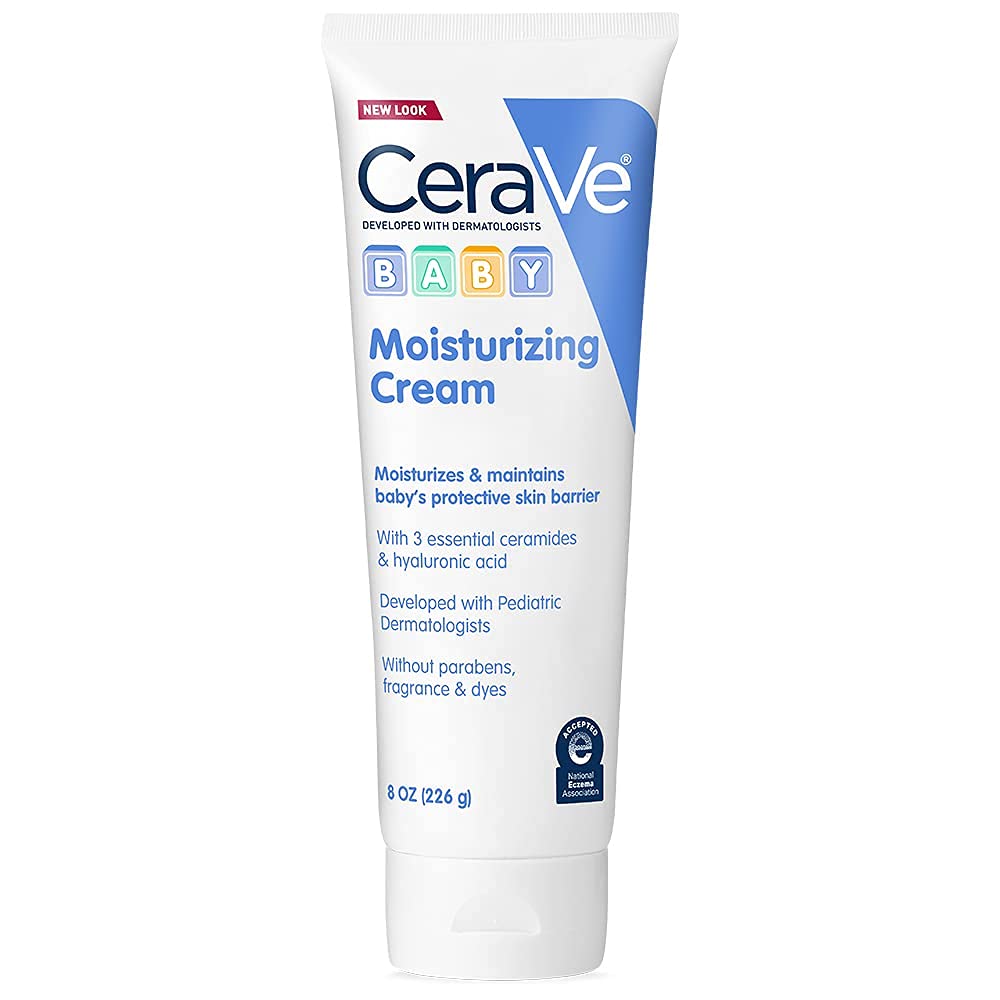 CeraVe Baby Cream | Gentle Moisturizing Cream with Ceramides | Fragrance Paraben Dye & Phthalates Free | Rich & Non-Greasy Feel | Gentle Baby Skin Care | 8 Ounce