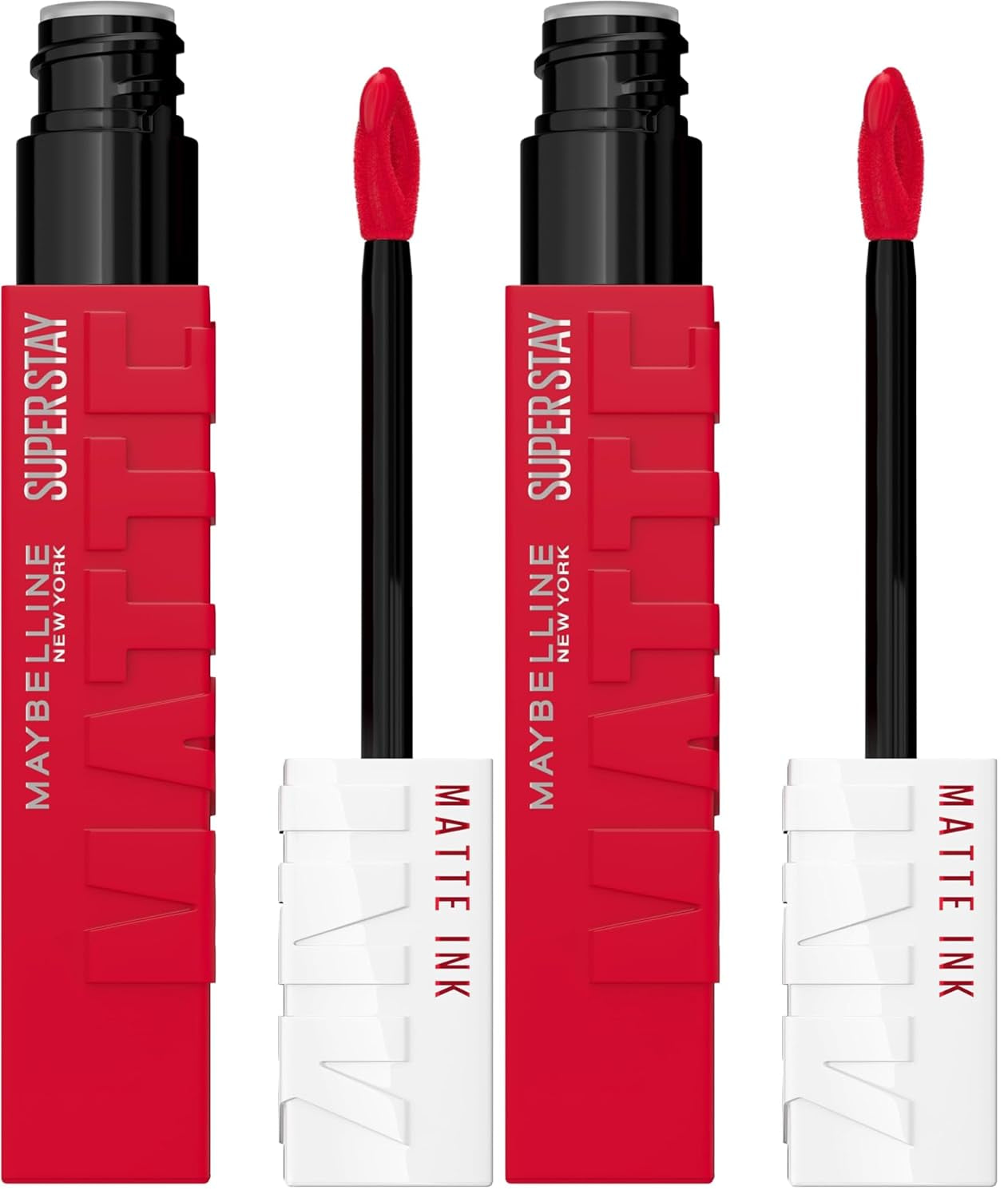Maybelline Super Stay Matte Ink Liquid Lipstick Makeup, Long Lasting High Impact Color, up to 16H Wear, Exhilarator, Ruby Red, 1 Count, Packaging May Vary