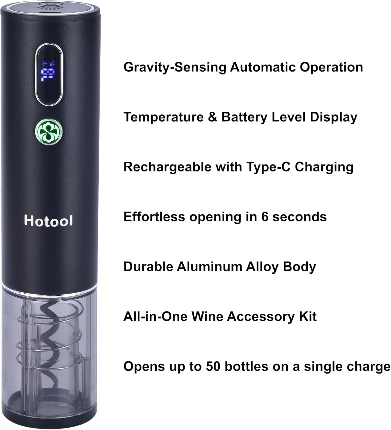 Electric Wine Opener Set with Base – Rechargeable Wine Bottle Opener with Foil Cutter, Wine Aerator and Wine Stoppers – Wine Accessories Gift for Wine Lovers