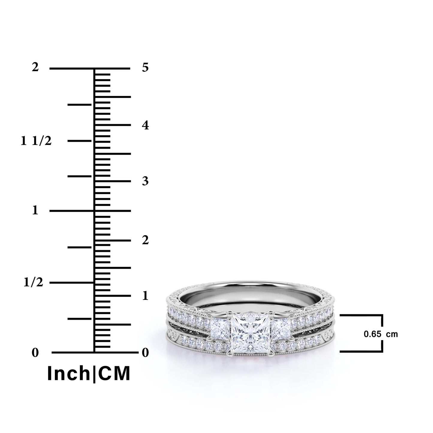 Beautiful 1.25 Carat Real Moissanite Wedding Ring Set in 18K Rose Gold Plating for Women