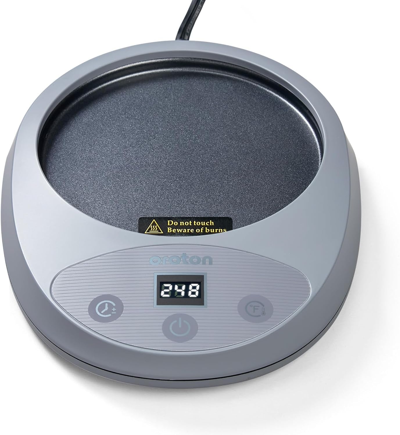 Oroton Mug Warmer for Coffee and Tea, Auto Shut Off,4.3 Inch Large Heated Plate,8 Temperature Settings, 1-8 Hour Timer Settings, Smart Coffee Warmer Plate Milk Tea Water(Grey)