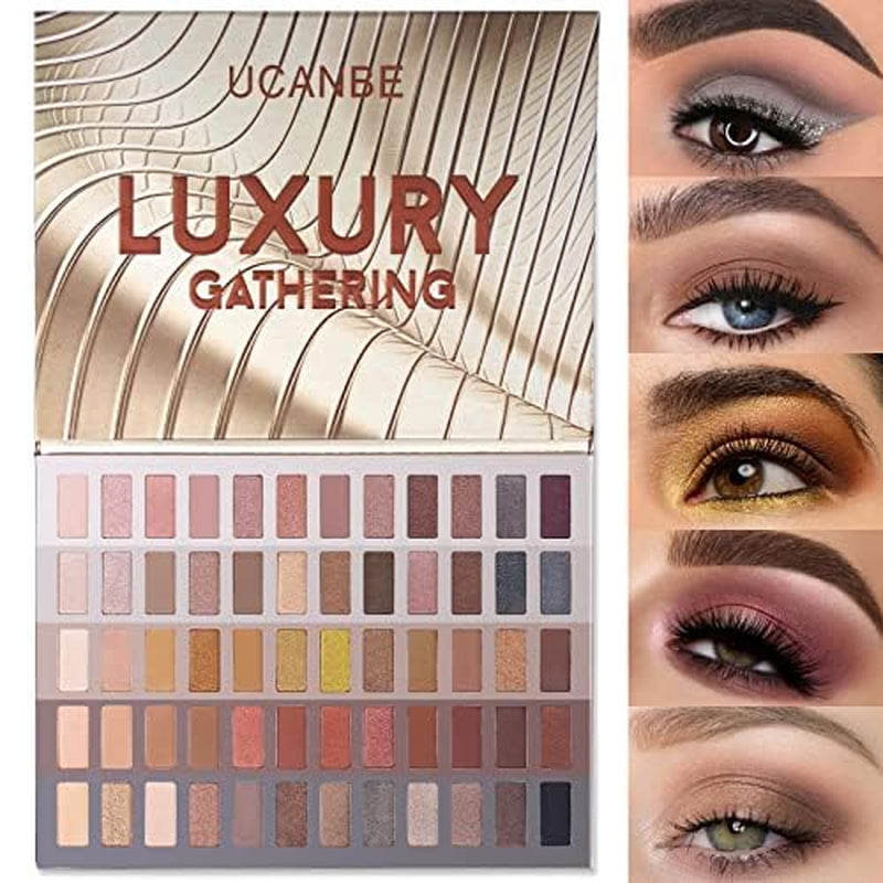 UCANBE Eyeshadow Palette with 15Pcs Brushes Makeup Set, Pigmented 86 Colors Make up Sets Valentine'S Day Gift, Matte Shimmer Glitter Eye Shadow Pallet Highlighter Contour Blush Powder Brush Beauty Kit