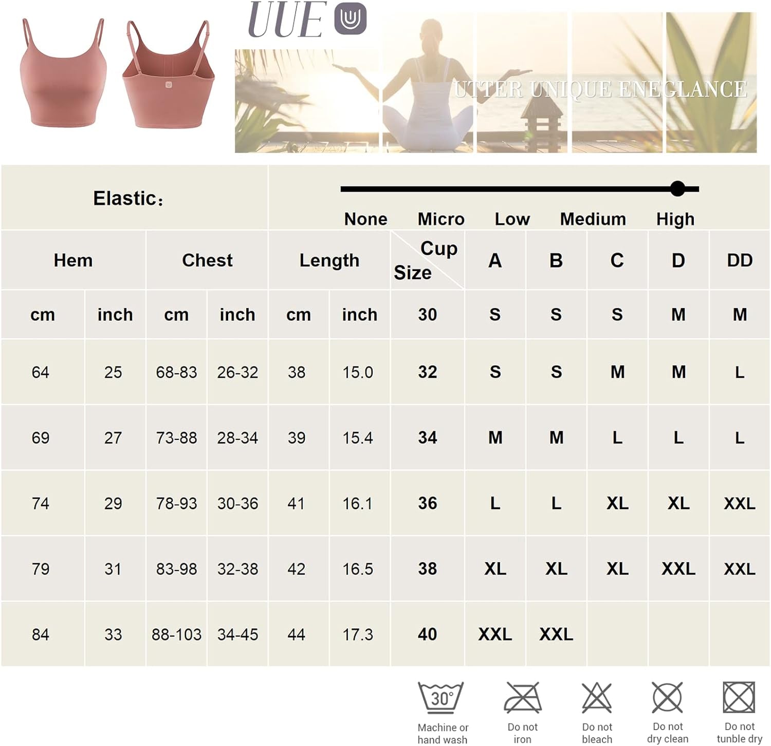 UUE Sports Bra for Women, Longline Padded Strappy Sports Bras Medium Support Yoga Gym Running Workout Crop Tank Tops