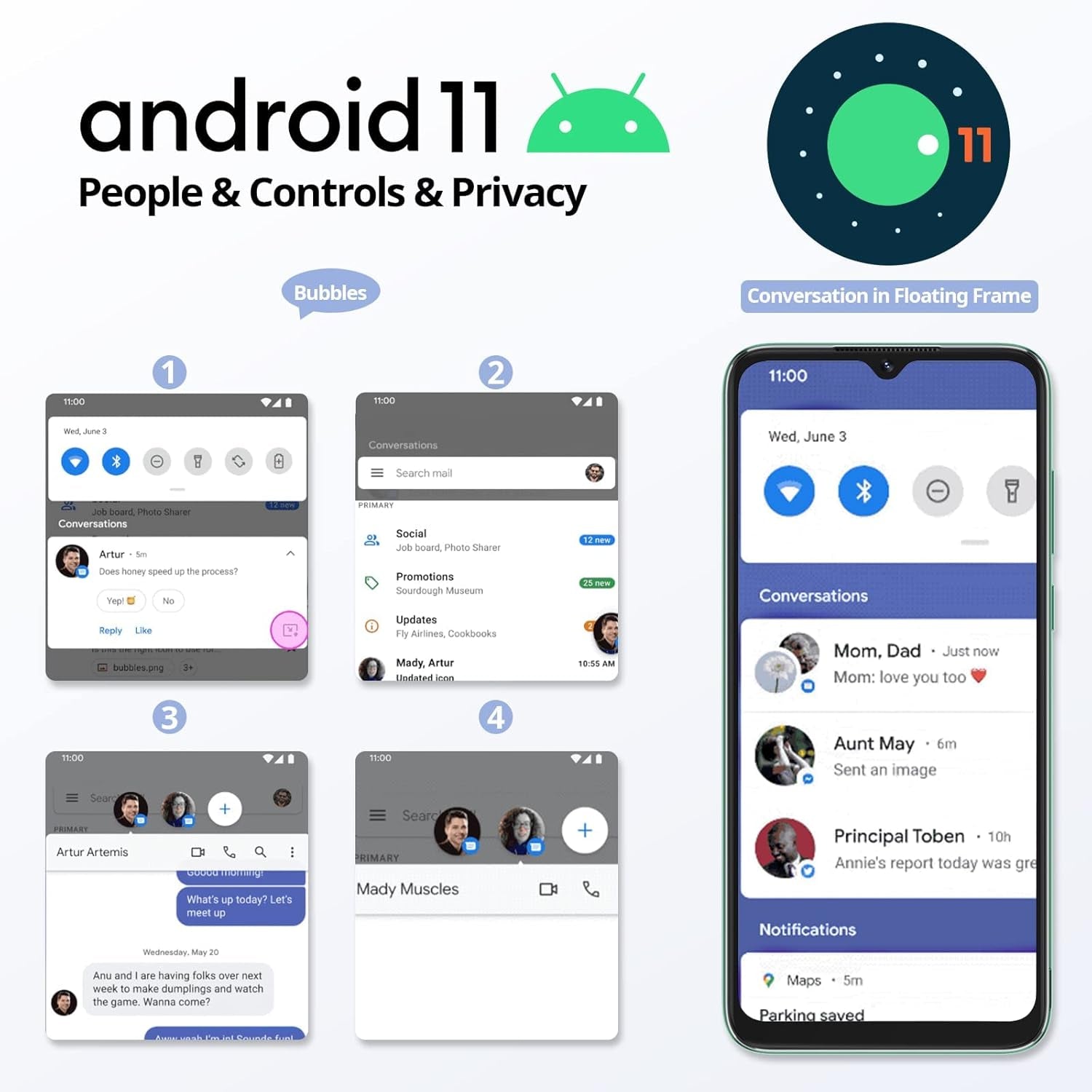 Blackview Android Phone A55,4G Dual Sim Unlocked Cell Phones,6.5" HD+ 3GB+16GB ROM/TF 128GB Android 11 Unlocked Smartphones,Face ID,3 Card Slots,4780Mah Battery Smart Phone