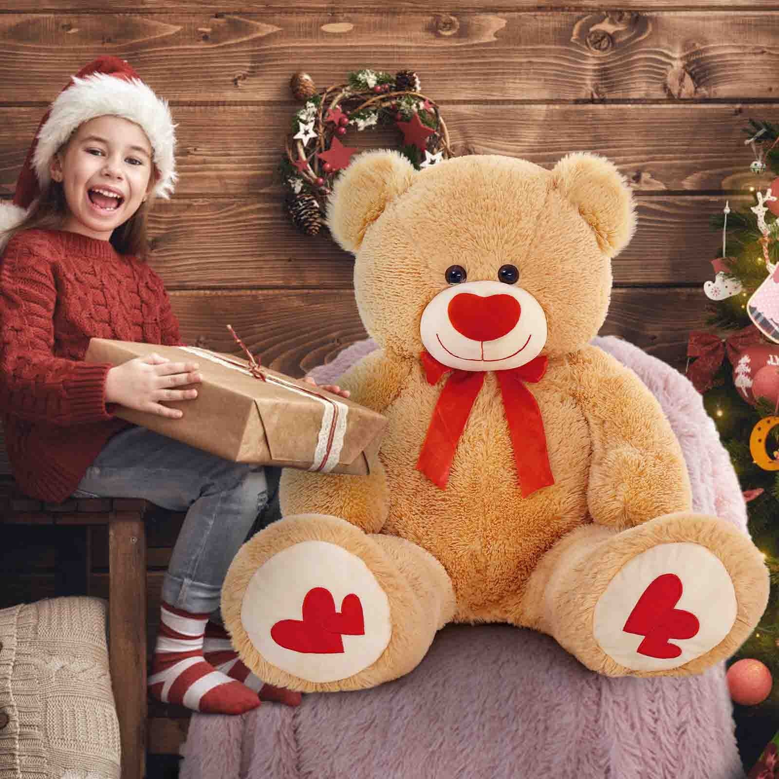 35.4" Giant Teddy Bear with Big Footprints Plush Stuffed Animals