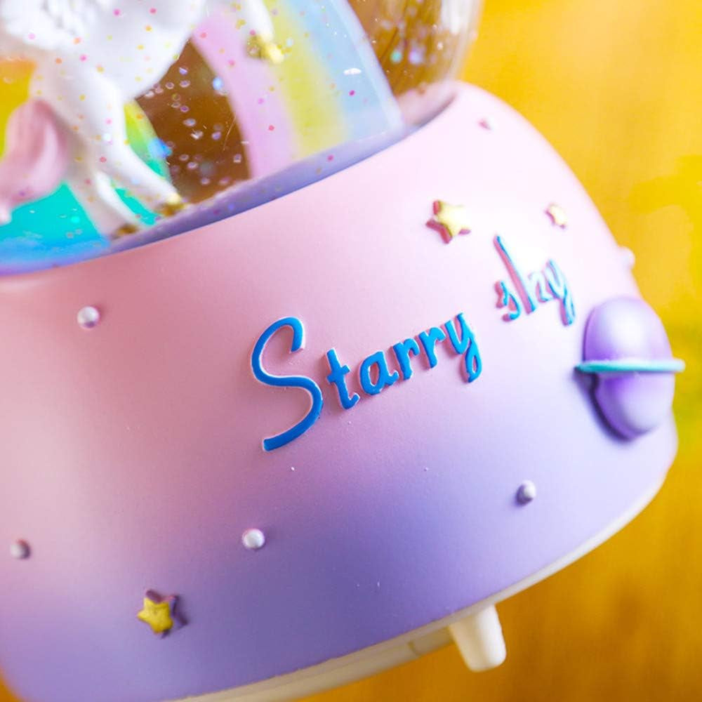 Unicorn Snow Globe for Kids, 80 MM Snow Globe with Musics, Perfect Unicorn Music Box for Granddaughters Babies Birthday