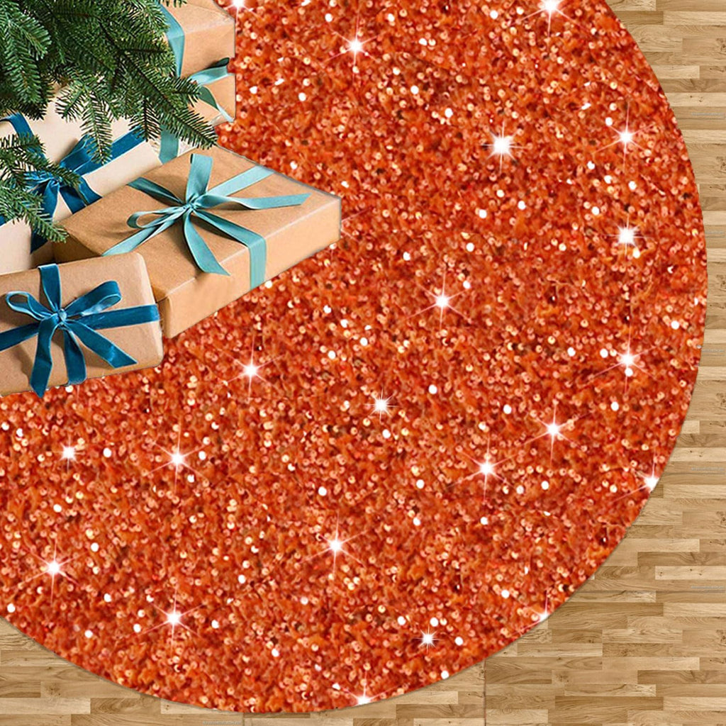 FUHSY Christmas Tree Skirt Pink Tree Skirt 46 Inch Sequintree Skirt Velvet Tree Floor Carpet Holiday Ornaments Glittery Xmas Skirt for Thanksgiving Pink Christmas Decorations Christmas Skirt Tree