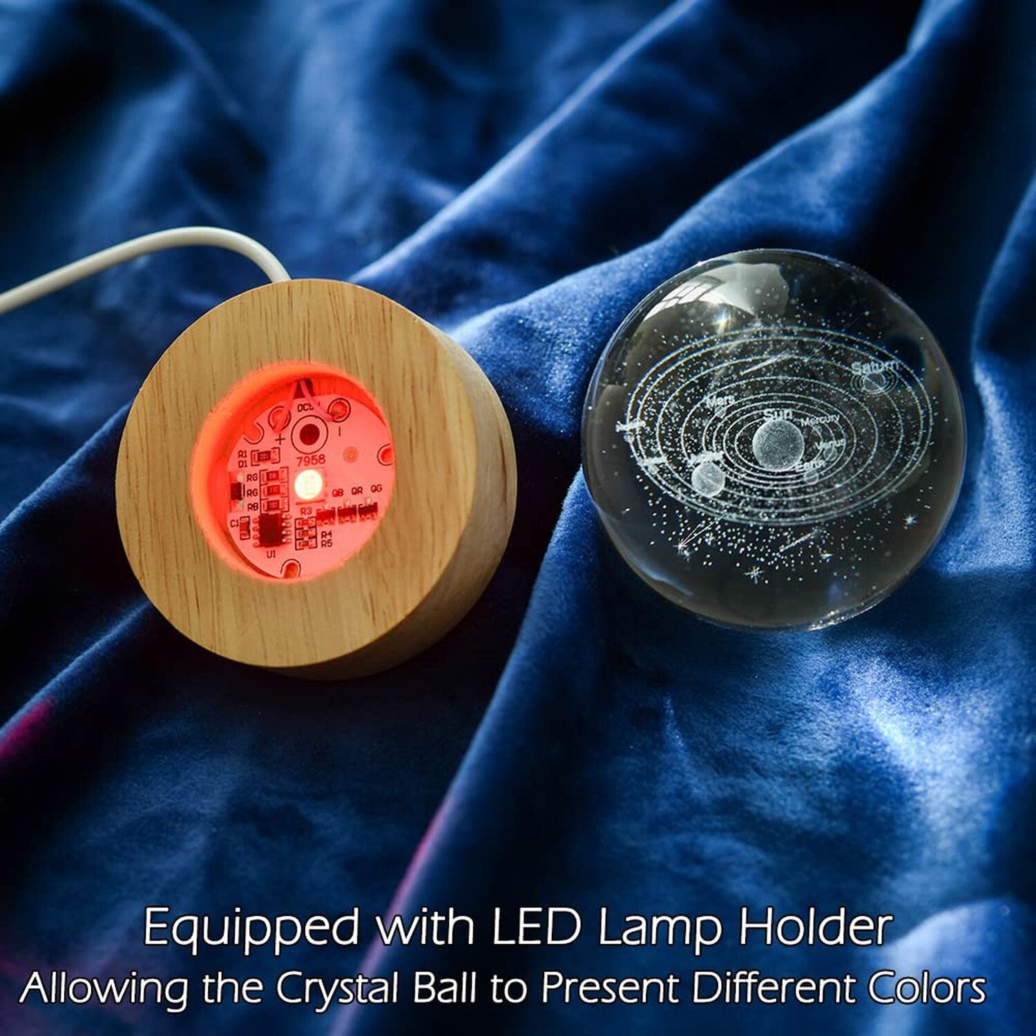 IFOLAINA 3D Solar System Crystal Ball 60Mm Universe Gifts with Laser Engraved...