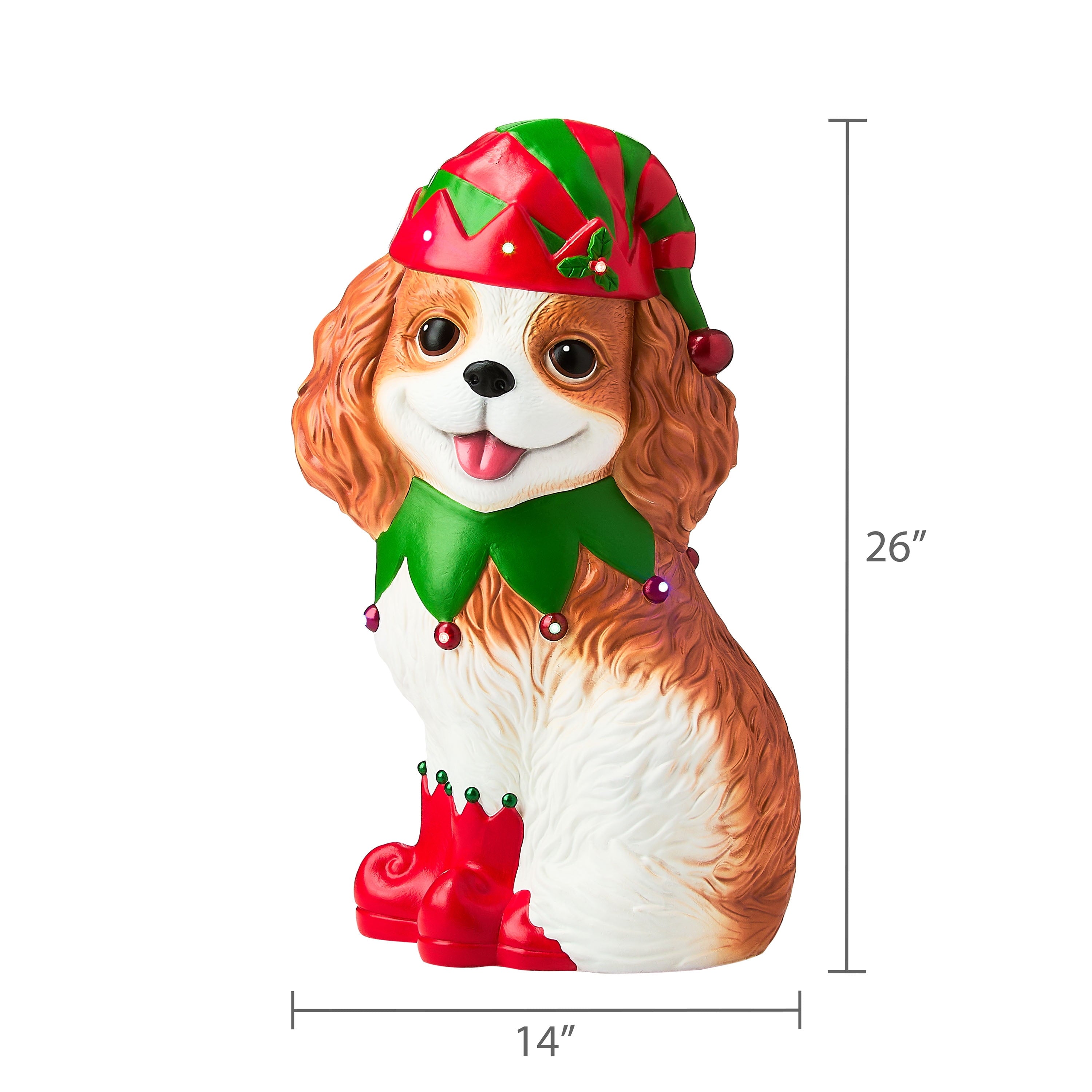 Lighted Blow Mold Dog Outdoor Christmas Decoration, Multicolor, 26", by