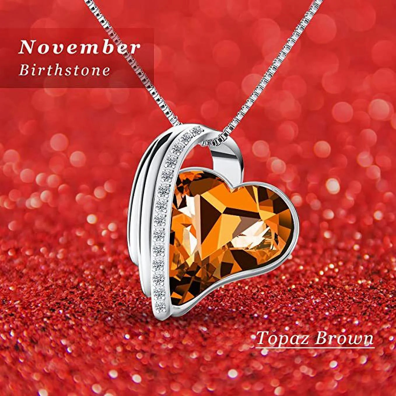 Birthstone Necklaces for Women with Heart Pendant,Birthday Gifts for Women,Birthday Anniversary Gifts for Mom Wife Girlfriend Friend Sister,Mother'S Day Necklace