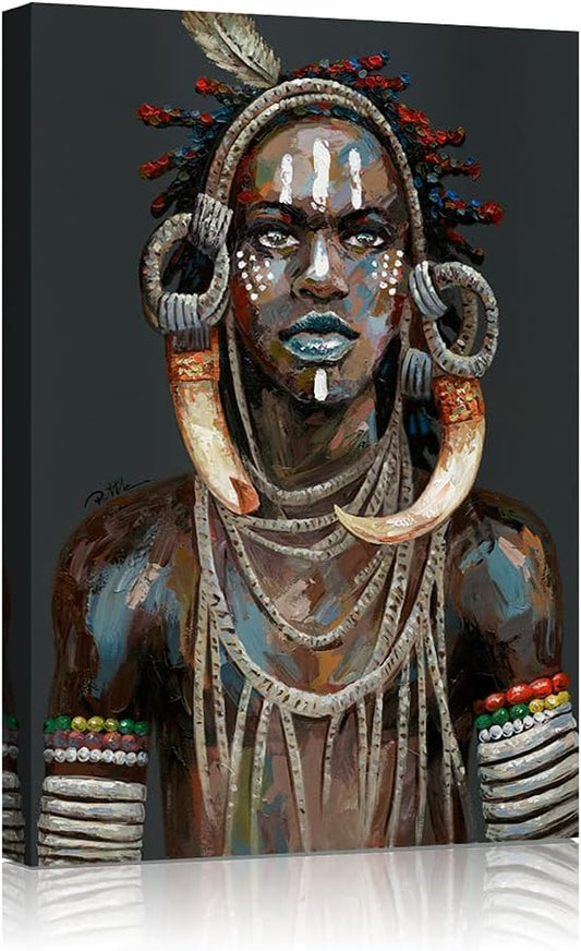 AOLDHYY with Vintage Earings Wall Pictures for Bedroom Indian Wall Decor Wrapped Easy to Hang (24"X32"X1 Panel) Garden Sculpture Outdoor Decoration