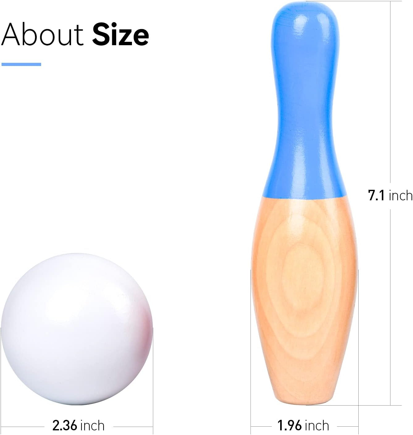 WODI Wood Bowling Backyard Games Wooden Pins Balls,And Mesh Carrying Bag Educational Games Indoor and Outdoor Toys Family Fun for Kids Toddlers and Adults