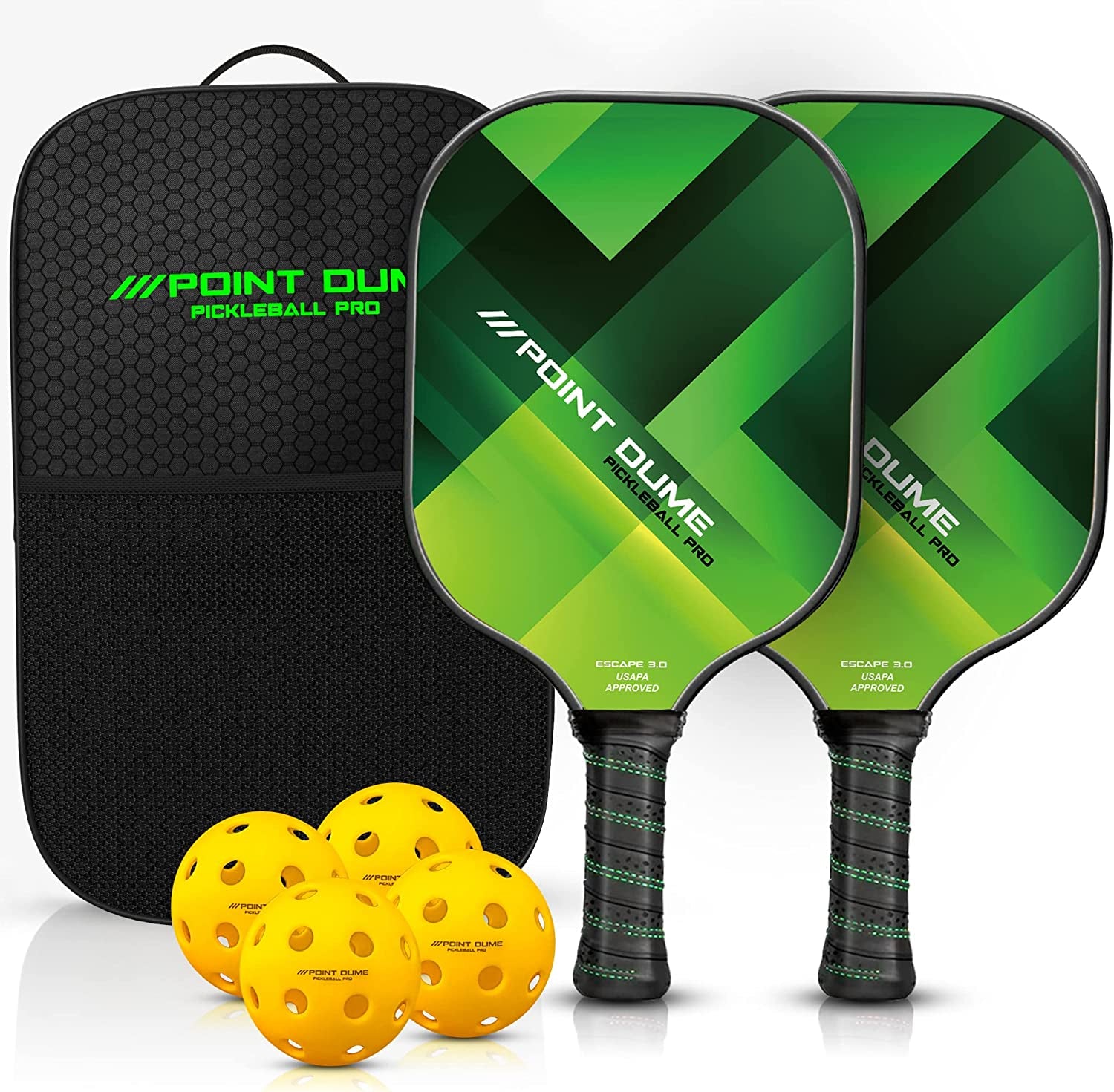 Point Dume Pickleball Paddles Set of 2 Pickle Ball Paddles Carbon Fiber Pickleball Paddles Cute Pickleball Paddle Set Premium Graphite Carbon Toray 700 4 Pickleball Balls Carry Case USAPA Approved