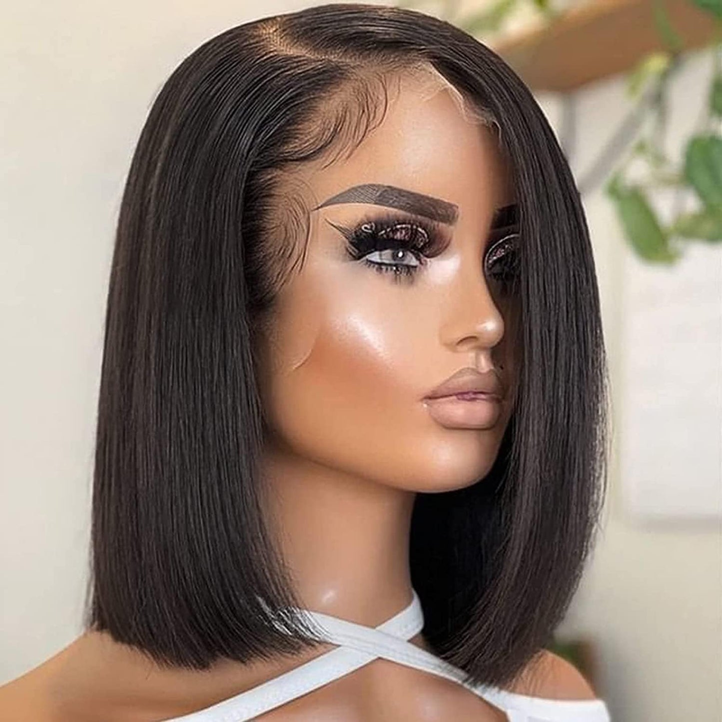 Glueless Wigs Human Hair Pre Plucked Pre Cut 9X6 Straight Lace Front Wigs Human Hair Hd Lace Front Closure Wigs for Women 250% Density Wear and Go Glueless Wig Ready to Wear Natural Black24Inch