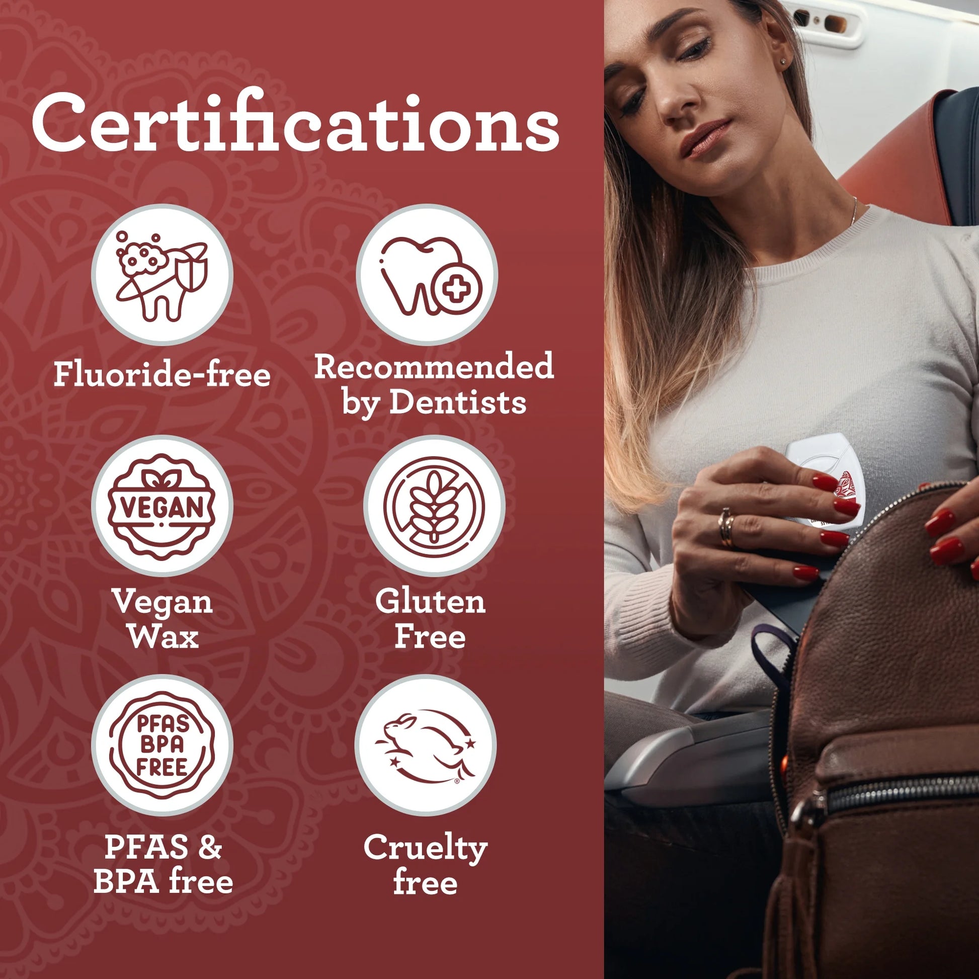 (3 Pack)  Expandable Waxed Dental Floss - Deep Gentle String Floss - Cinnamon Flavor - 55 Yards