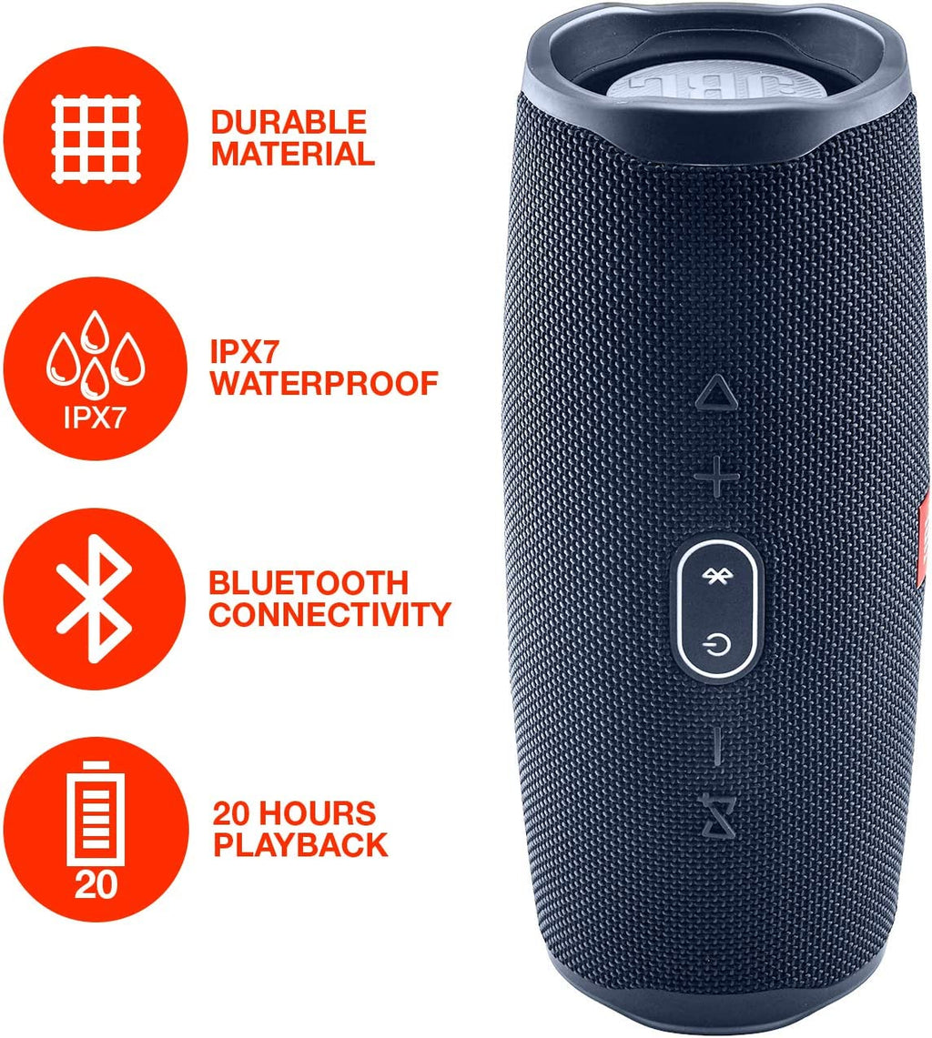 Boomph JBL Charge 4 Portable Waterproof Wireless Bluetooth Speaker Bundle Portable Hard Carrying Protective Case - Blue