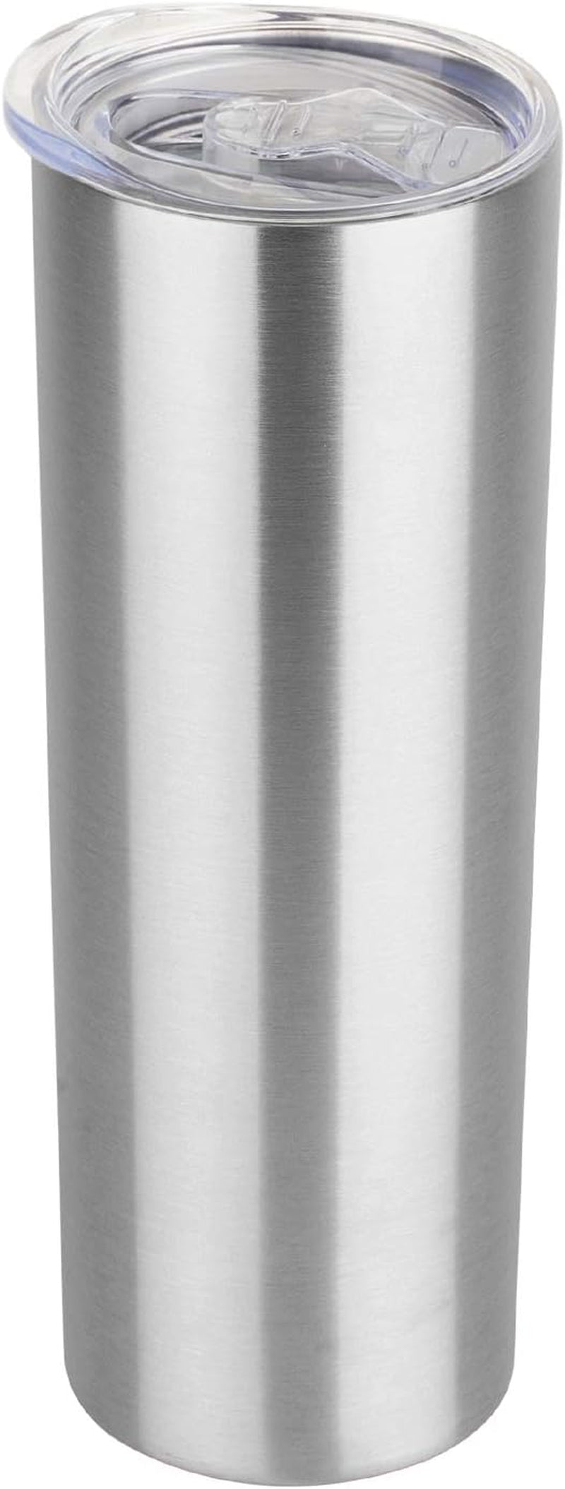 HASLE OUTFITTERS 20 Oz Skinny Tumblers Bulk Set, Stainless Steel Insulated Slim Tumblers with Lids Travel Water Cups(Stainless Steel, 8)