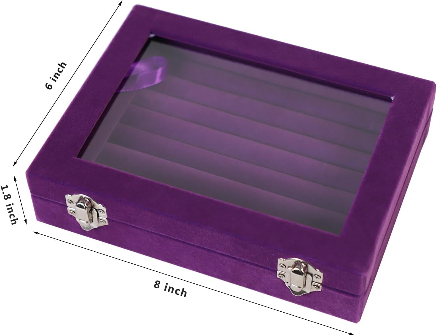 Jewelry Box Rings Organizer Tray 7 Slots Velvet Jewelry Earring Storage Box With