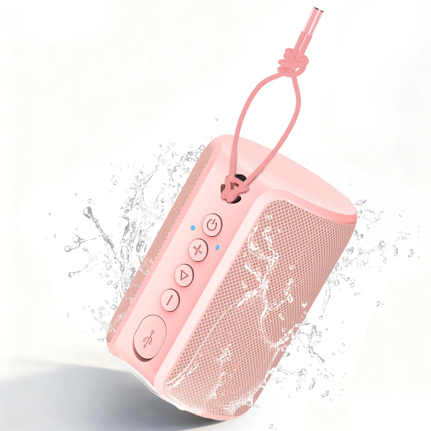 Portable Bluetooth Speaker, IPX7 Waterproof Wireless Speaker, Stocking Stuffers, Bluetooth 5.0, TWS Mini Speaker for Home/Party/Outdoor/Travel/Gifts, Pink