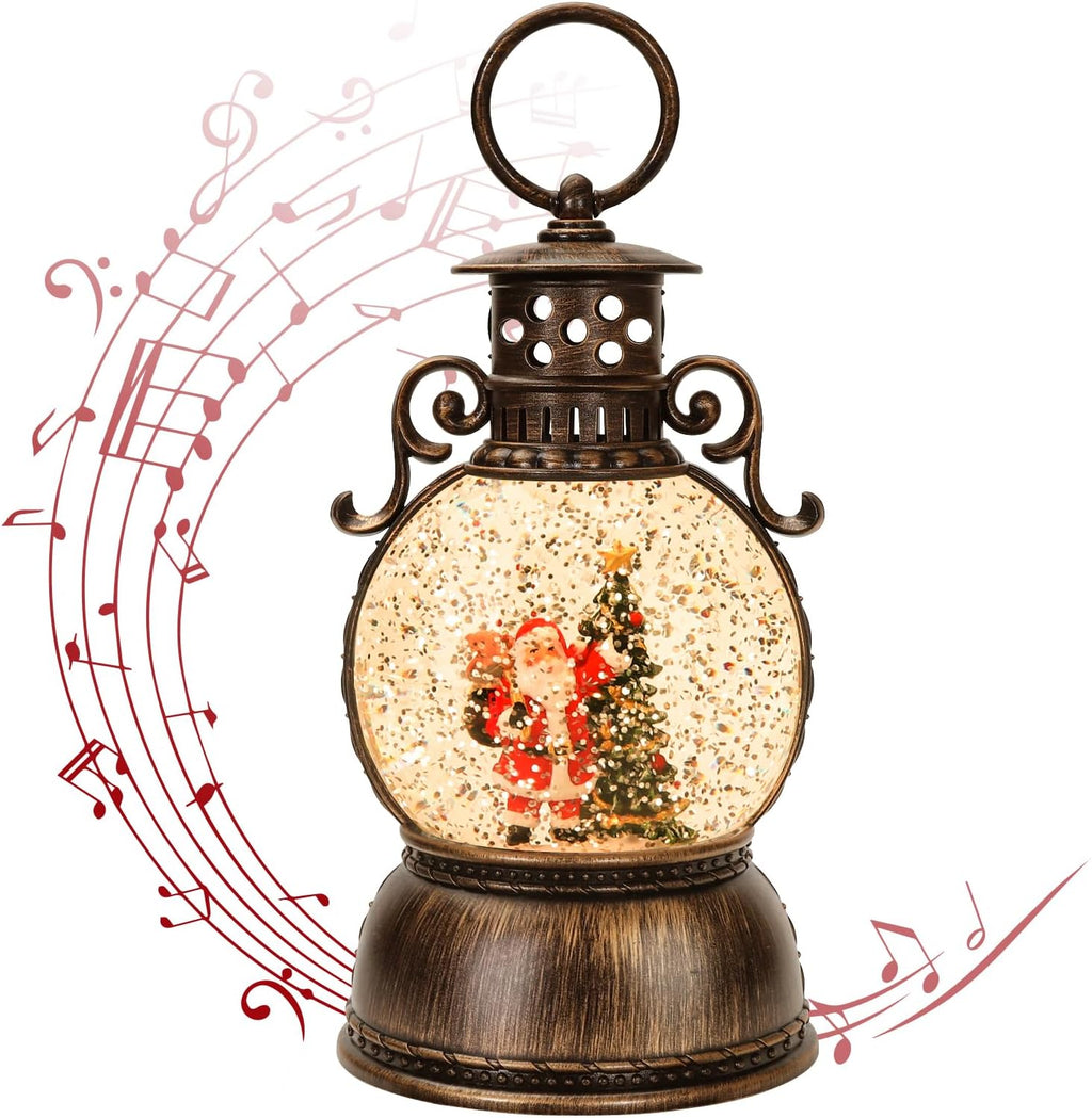 Snow Globe Christmas Decorations Musical Snow Globe Lantern, Christmas Table Lantern Caroler Lighted Water Lanterns USB & Battery Operated, Christma Decor Indoor and Xmas Gifts