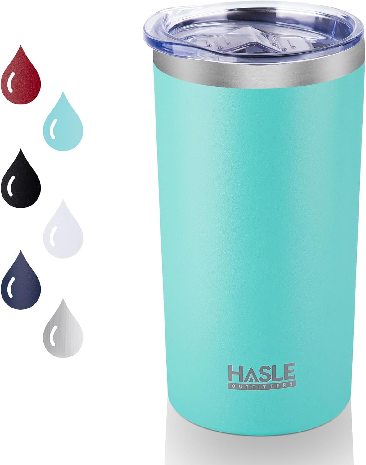 HASLE OUTFITTERS 20 Oz Skinny Tumblers Bulk Set, Stainless Steel Insulated Slim Tumblers with Lids Travel Water Cups(Stainless Steel, 8)