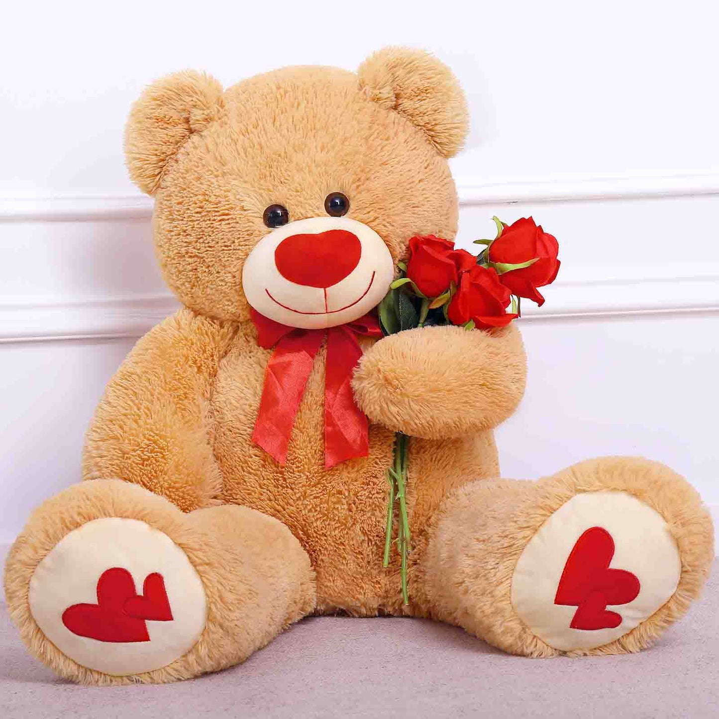 35.4" Giant Teddy Bear with Big Footprints Plush Stuffed Animals