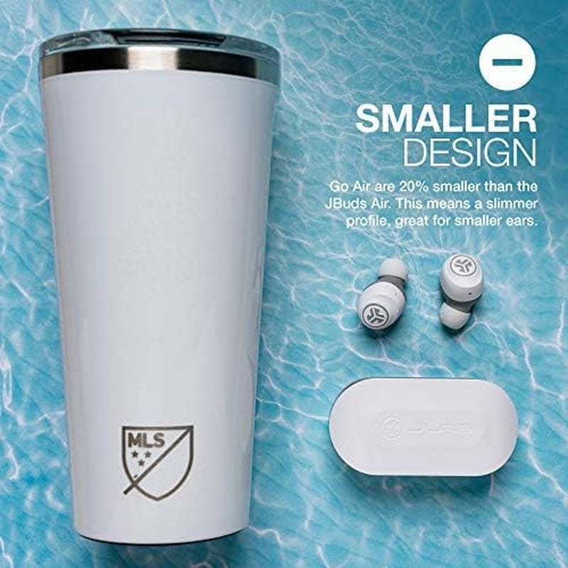 Jlab Go Air True Wireless Bluetooth Earbuds + Charging Case, Dual Connect, IP44 Sweat Resistance, Bluetooth 5.0 Connection, 3 EQ Sound Settings Signature, Balanced, Bass Boost (White)