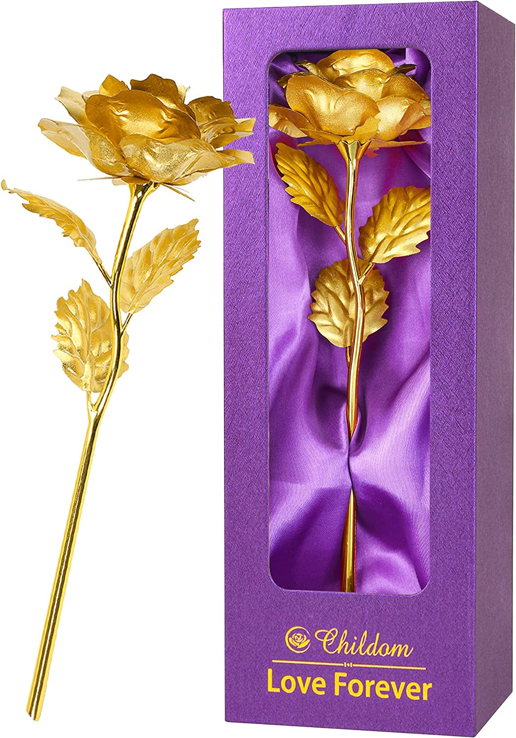 Childom Birthday Gifts for Women,Christmas Rose Gifts for Her Mom,Red Rose with Love Stand for Wife,Sweet Artificial Flower for Grandma,Women,Christmas,Birthday,Anniversary,Valentines,Mothers Day