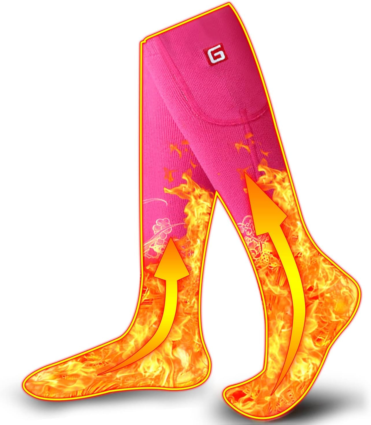 Women Girls Battery Socks Rechargeable Electric Heated Socks,Battery Powered Heat Insulated Socks Kit Winter Warm Thermal Heating Socks,Cold Weather Battery Sock Ski Hunt Bike Foot Warmer