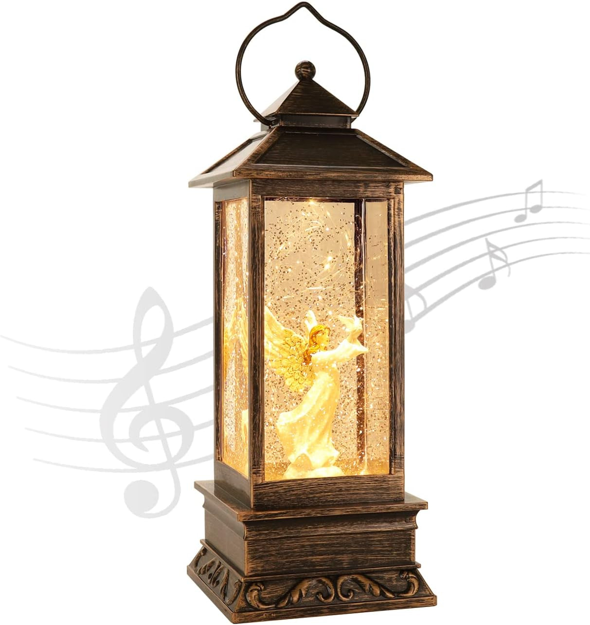 Snow Globe Christmas Decorations Musical Snow Globe Lantern, Christmas Table Lantern Caroler Lighted Water Lanterns USB & Battery Operated, Christma Decor Indoor and Xmas Gifts