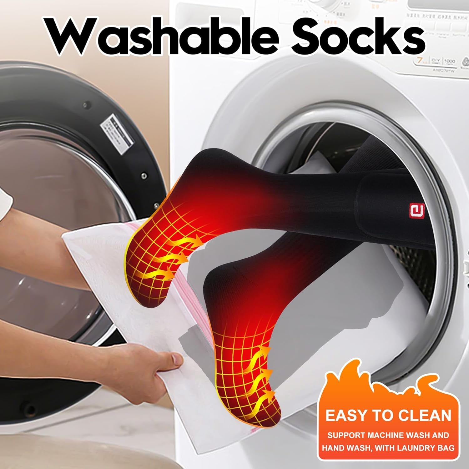 Autocastle Heated Socks for Men Women - Rechargeable Battery Electric Socks for Chronically Cold Feet - Winter Warm Thermal Washable Unisex Foot Warmer for Hunting Skiing Cycling