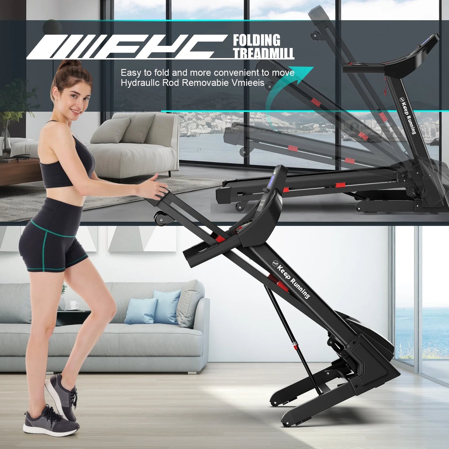 400Lb Capacity 3.5 HP Treadmill with 15% Auto Incline for Home - Heavy Duty Foldable Treadmill with App/Bluetooth - 18 Inch Wide Belt Folding Treadmill