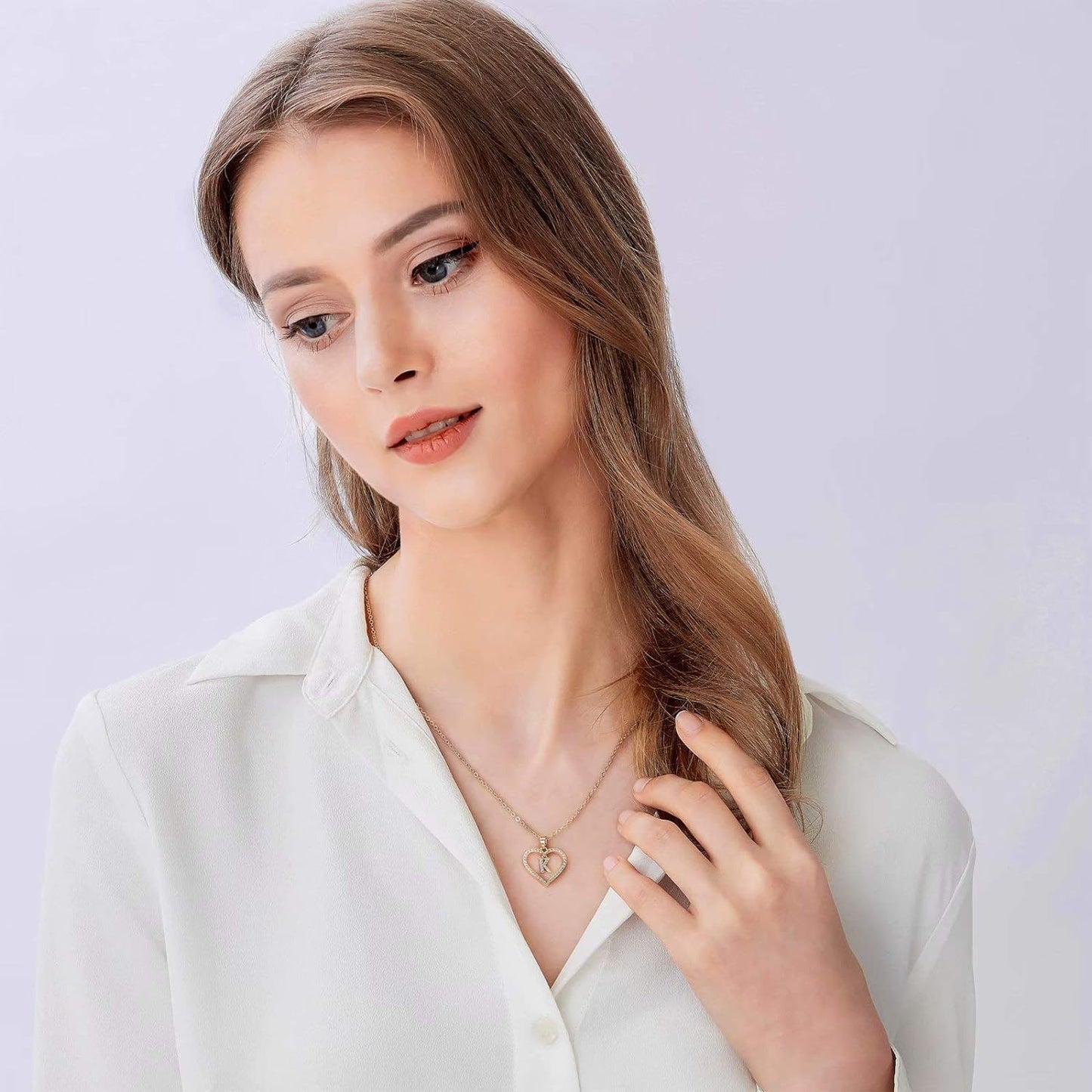IEFSHINY Initials Letter Necklace for Women and Girls, 14K Gold Plated K Letter Big CZ Pendant Necklace for Teens, Jewelry Gift for Mother'S Day and Valentine'S
