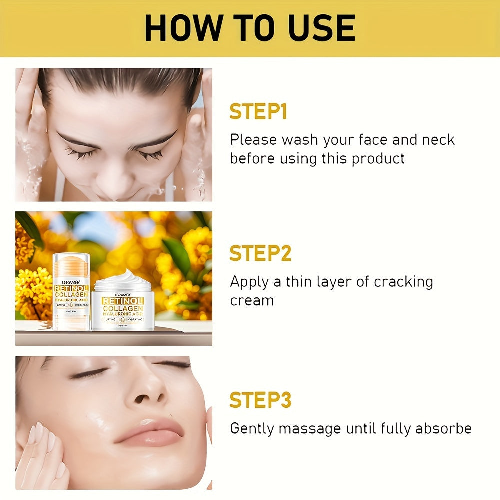 Retinol Collagen Skincare Set Facial NeckChest Moisturizing Firming Cream Bar Rich in Hyaluronic AcidVitamin for All Skin Types