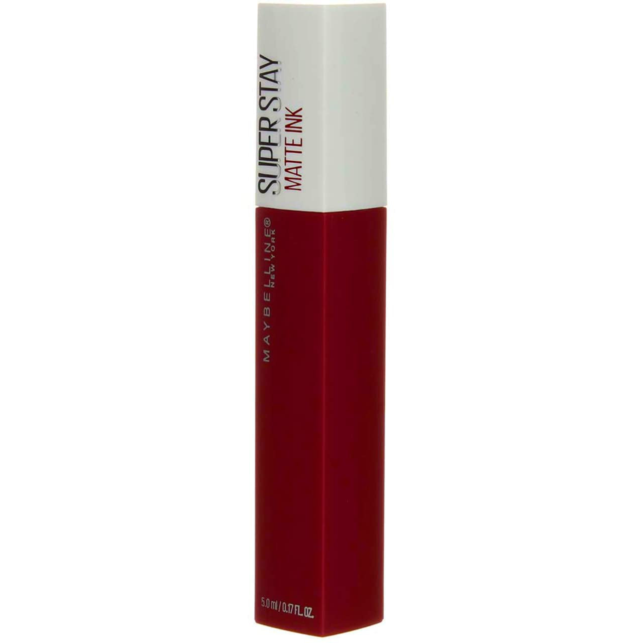 Maybelline Super Stay Matte Ink Liquid Lipstick Makeup, Long Lasting High Impact Color, up to 16H Wear, Exhilarator, Ruby Red, 1 Count, Packaging May Vary
