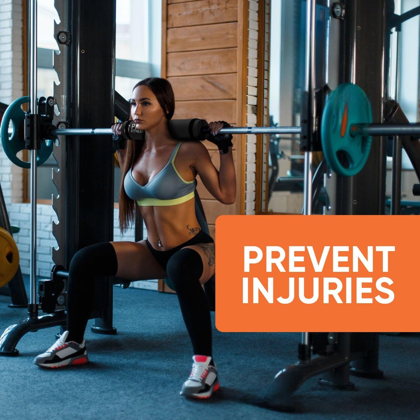 Profitness Barbell Pad, Hip Thrust Pad - Bar Pad for Squats, Lunges & Hip Thrusts - Barbell Cushion Squat Pad for Olympic or Standard Bars