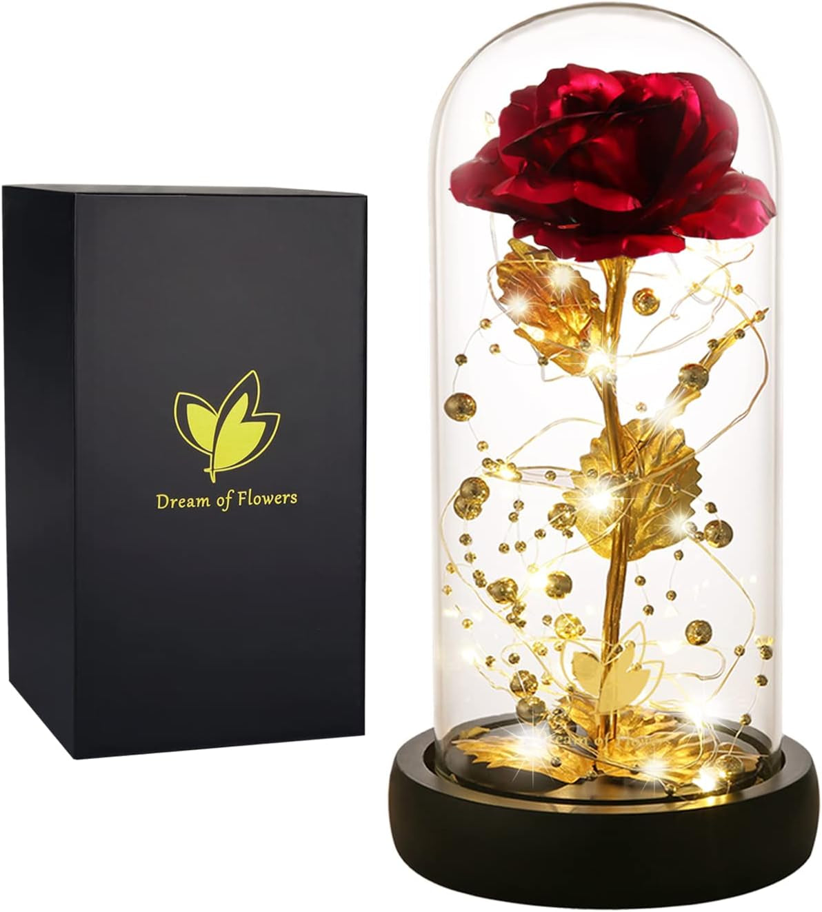 Valentines Gifts for Her,Birthday Gifts for Women,Colorful Flowers Rose in Glass Dome,Galaxy Flowers Rose with 2 Lighted Mode,Rainbow Rose Flower Gifts for Women,Valentines Gifts for Girlfriend