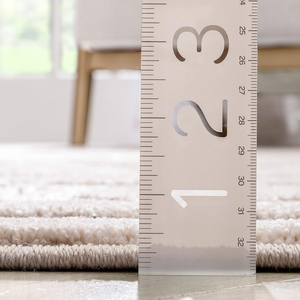 Well Woven Harlow Zara Tribal Moroccan Diamond Pattern Beige High-Low 5'3" X 7'3" Area Rug