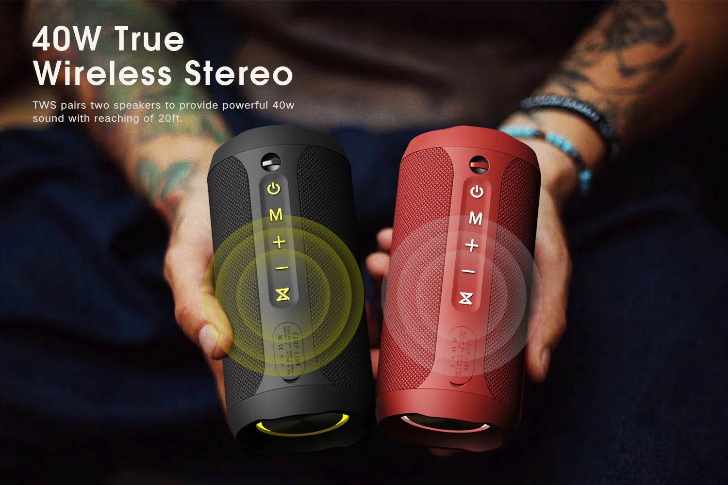 M6PRO Bluetooth Portable Speaker, Outdoor Speakers, Black, 1 Pack