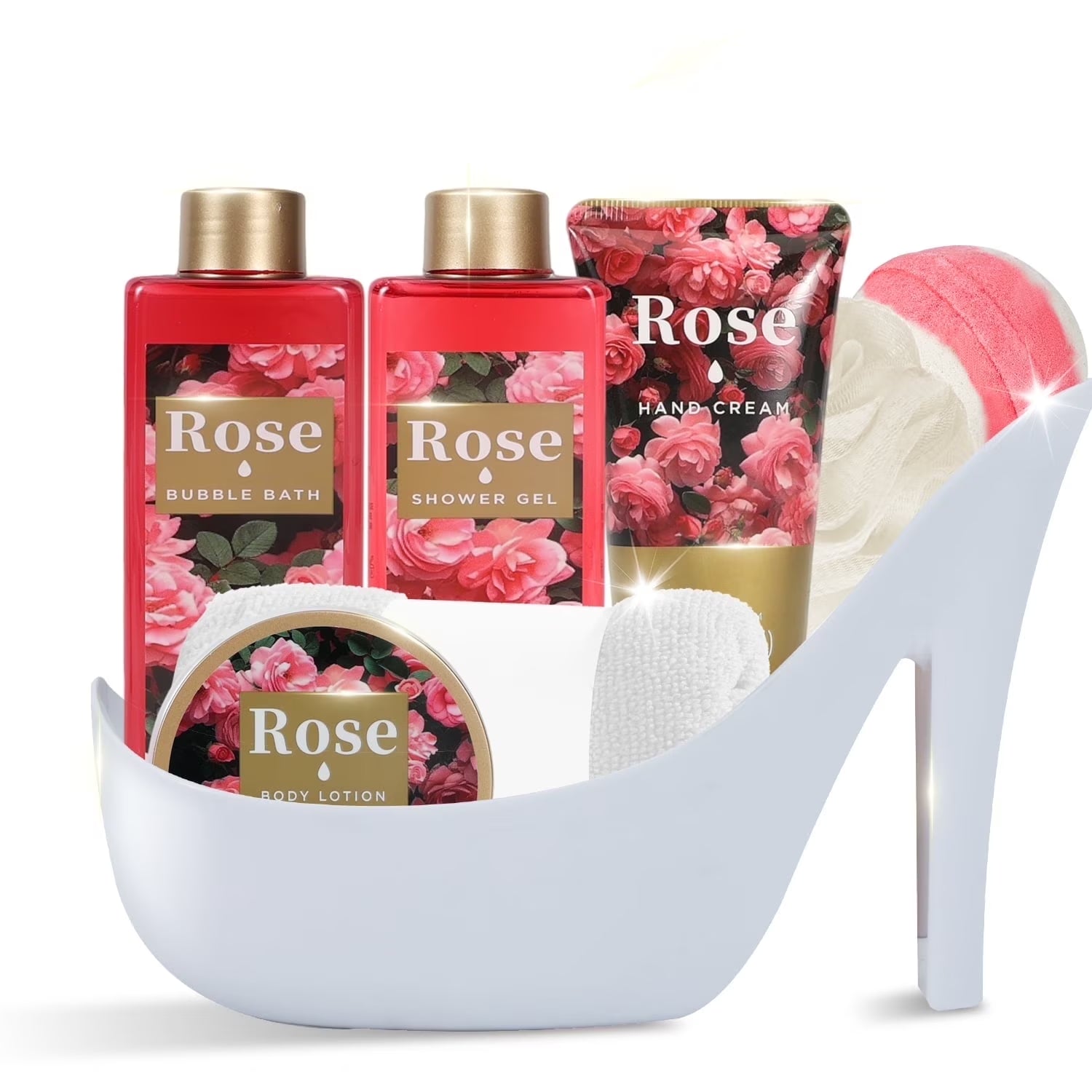 Gift Sets for Women, 8 Pcs Christmas Luxury Rose Birthday Holiday Gift Baskets for Her
