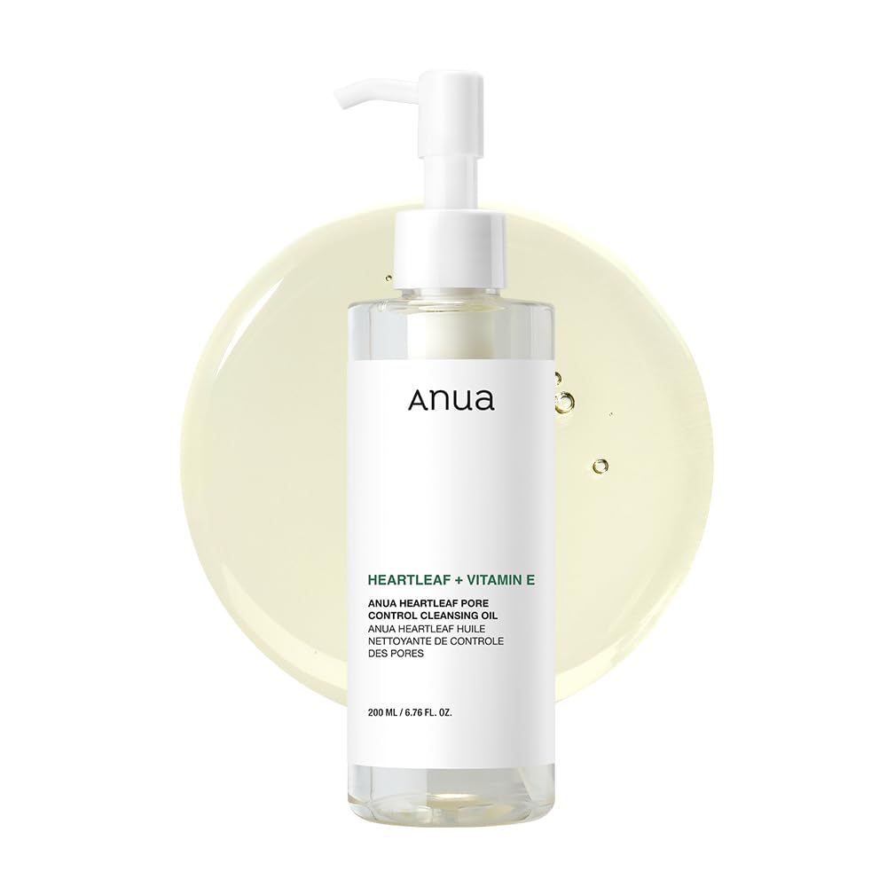 Anua Heartleaf Pore Control Cleansing Oil Oil Cleanser for Face Makeup Blackhead Remover Korean Skin Care 6.76 fl oz(200ml) (original)