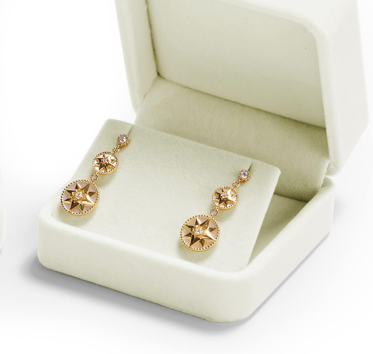 Oirlv Velvet Earring Gift Box Wedding Valentine'S Day White Earrings Stud Case