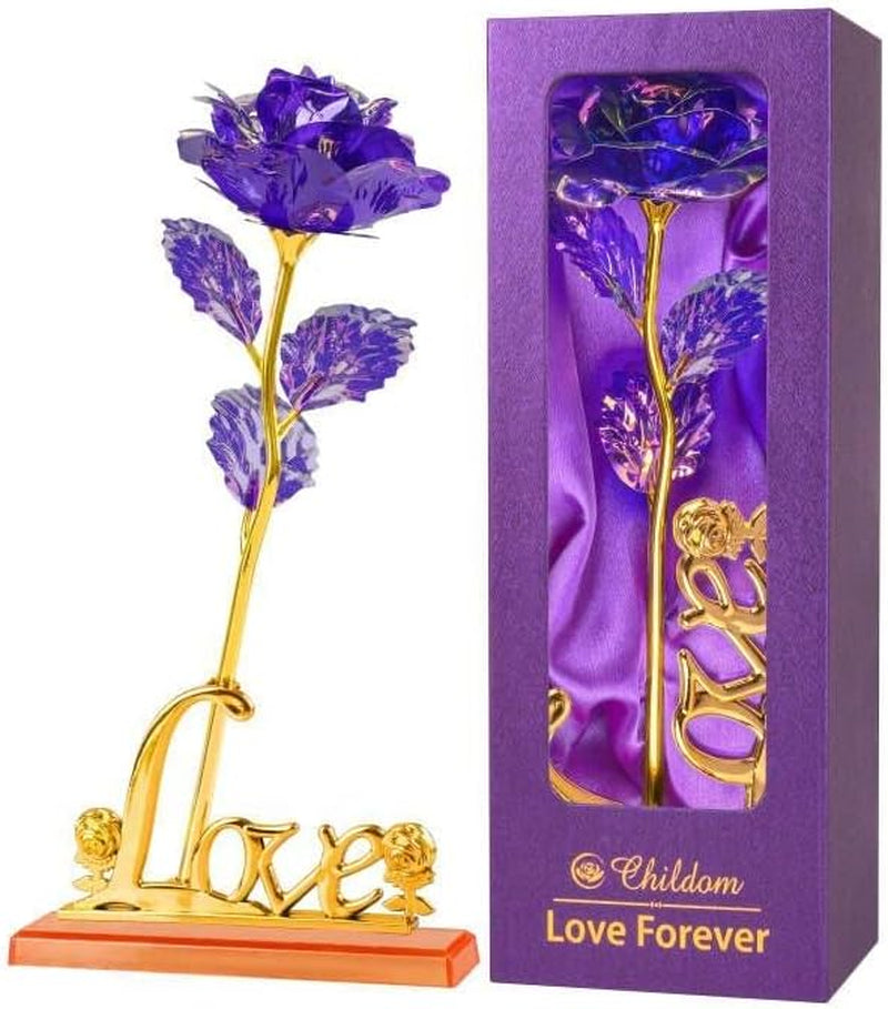 Childom Birthday Gifts for Women,Christmas Rose Gifts for Her Mom,Red Rose with Love Stand for Wife,Sweet Artificial Flower for Grandma,Women,Christmas,Birthday,Anniversary,Valentines,Mothers Day