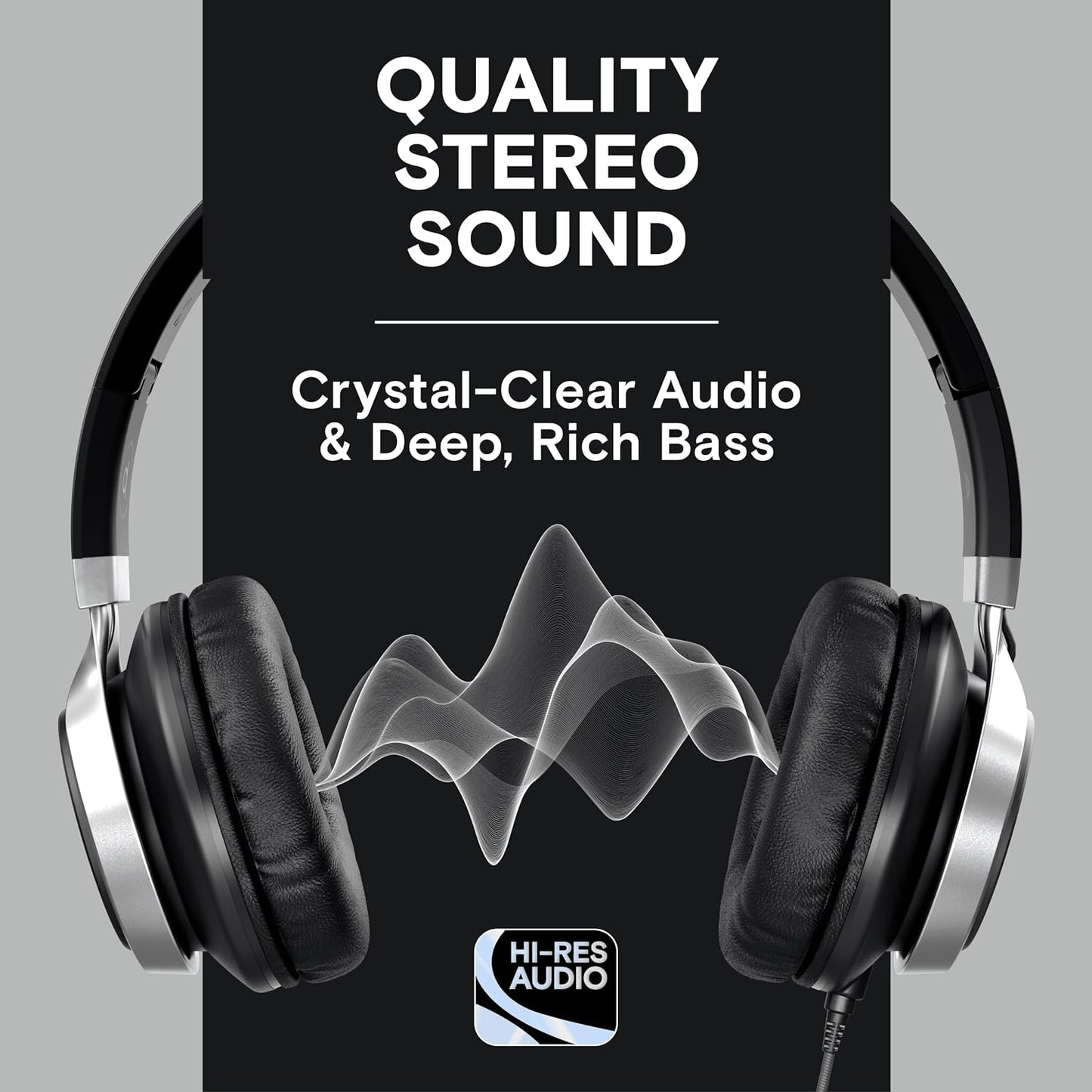 ARTIX CL750 Wired Headphones with Mic & Volume Control — Noise Isolating On-Ear Headphones for Computer and Laptop Wired, Plug in Corded Headphone over Ear with Wire (Foldable, Aux Jack 3.5Mm)