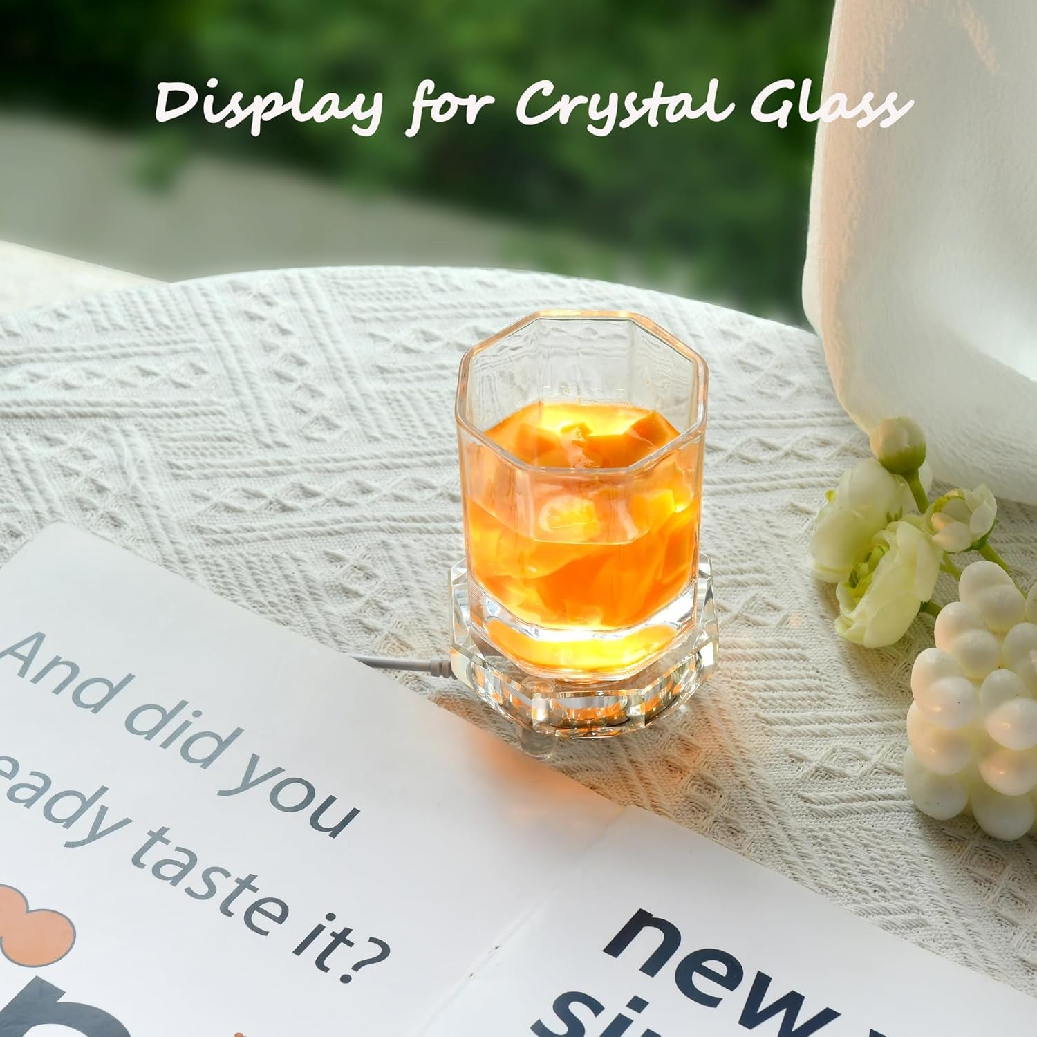 IFOLAINA Crystal LED Light Base Multicolor Changing Pedestal Color Show Stand Lighted Display Plate AC Power for 3D Glass Art Octagon Light Base