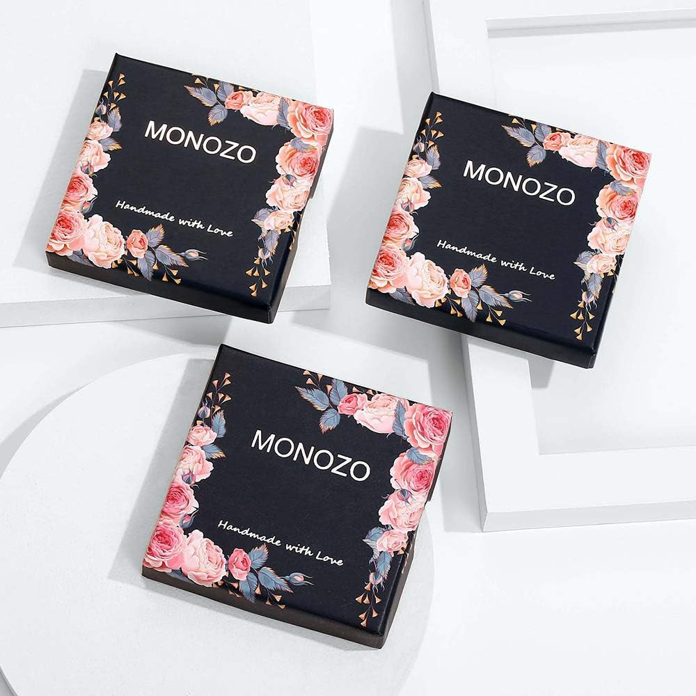 MONOZO Gold Initial Bracelets for Women Girls Jewelry Gifts - Dainty 14K Gold Plated Layered Beaded Letter Initial Bracelet 26 Alphabet Disc Monogram Charm Bracelet Jewelry Birthday Gifts for Women